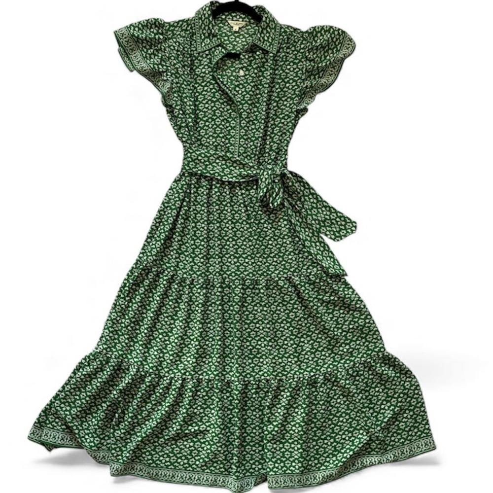 Max Studio Green Patterned Maxi Dress